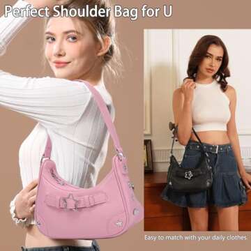 YIKOEE Shoulder Bag Y2k Purse: 90s Mini Underarm Bag - Cute Small Purse