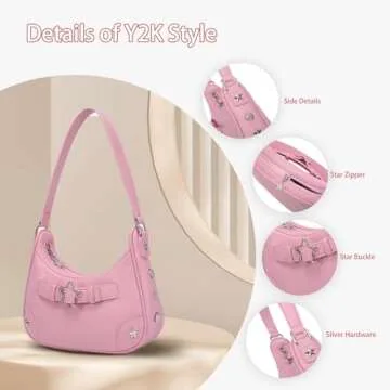 YIKOEE Shoulder Bag Y2k Purse: 90s Mini Underarm Bag - Cute Small Purse