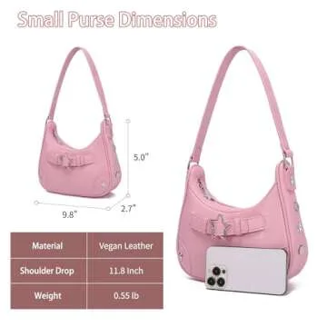 YIKOEE Shoulder Bag Y2k Purse: 90s Mini Underarm Bag - Cute Small Purse