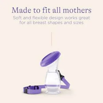 Lansinoh Silicone Breast Pump for Breastfeeding with Suction Base, 4 Ounces, Portable and Lightweight, Includes Neck Strap and Protective Lid, 1 Count