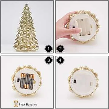 Osfvn Mercury Glass Christmas Tree Gold Xmas Trees Decorations Table Top Centerpiece Mantel Window Home Decor