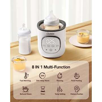 LAREX Bottle Warmer, Fast Baby Bottle Warmer for Breastmilk and Formula, with Timer and Accurate Tem...