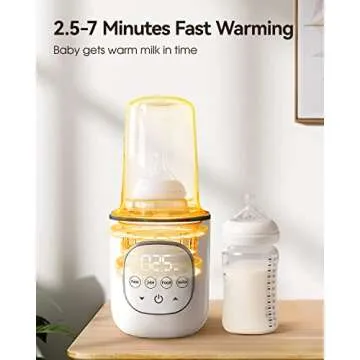 LAREX Bottle Warmer, Fast Baby Bottle Warmer for Breastmilk and Formula, with Timer and Accurate Temp Control, 8 in 1 Baby Milk Warmer BPA Free with Digital Display, Bottle Warmers for All Bottles