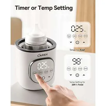 LAREX Bottle Warmer, Fast Baby Bottle Warmer for Breastmilk and Formula, with Timer and Accurate Temp Control, 8 in 1 Baby Milk Warmer BPA Free with Digital Display, Bottle Warmers for All Bottles