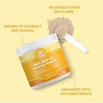 Vimergy Micro-C Immune Power TM *- 250g– 139 Servings – 1000mg/serving – Gentle Form – Antioxidant Phytonutrients – Immune & Nerve Support – Benefits Bone & Cartilage – Gluten-Free – Kosher – Vegan