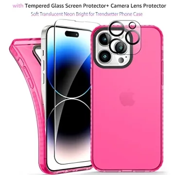 Neon Clear Case for iPhone 14 Pro Max with Protectors