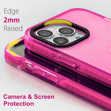 Neon Clear Case for iPhone 14 Pro Max with Protectors