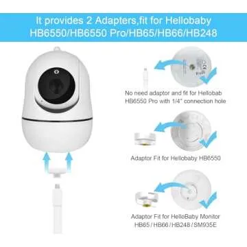 AISVAN Adjustable Height Baby Monitor Floor Stand Holder for Hellobaby HB6550 HB65/HB66/HB248 Baby Monitor and Also Compatible with The Nanit Pro Smart Baby Monitor & Flex Stand