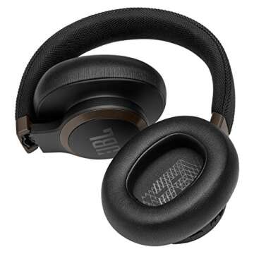 JBL Live 650BTNC, Black - Wireless Over-Ear Bluetooth Headphones - Up to 20 Hours of Noise-Cancelling Streaming - Includes Multi-Point Connection & Voice Assistant