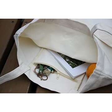 Canvas Tote Bag for Women Aesthetic Cute Mushroom Tote Bag Vintage Reusable Grocery Bags Shopping Bag-Zipper Style-a