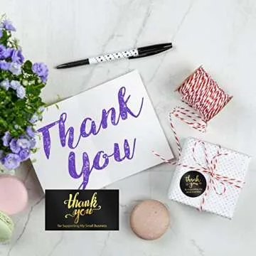 Thank You Cards and Stickers Set for Small Business