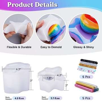 LET'S RESIN Melted Ice lolly Resin Epoxy Molds, Silicone Molds for Crafts, Pop and Candy Shape with ...