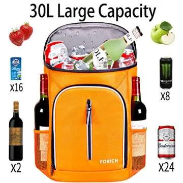 FORICH Soft Cooler Backpack Insulated Waterproof Cooler Bag Leak Proof Portable Small Backpacks to Work Lunch Travel Beach Camping Hiking Picnic Fishing Beer for Men Women (Orange)