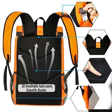 FORICH Soft Cooler Backpack Insulated Waterproof Cooler Bag Leak Proof Portable Small Backpacks to Work Lunch Travel Beach Camping Hiking Picnic Fishing Beer for Men Women (Orange)