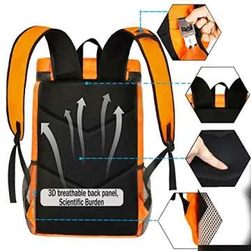 FORICH Soft Cooler Backpack Insulated Waterproof Cooler Bag Leak Proof Portable Small Backpacks to Work Lunch Travel Beach Camping Hiking Picnic Fishing Beer for Men Women (Orange)