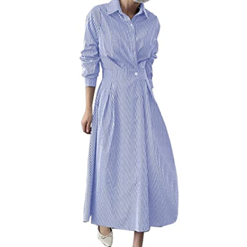Classic Ladyful Striped Shirt Dress for Summer Style