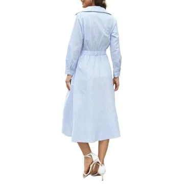 Classic Ladyful Striped Shirt Dress for Summer Style