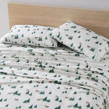 Eddie Bauer - Twin Sheet Set, Warm Breathable Cotton Flannel Bedding with Deep Pockets, Brushed for ...