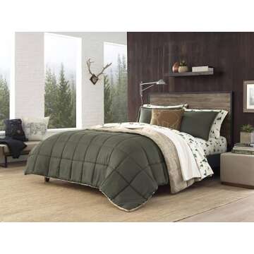 Eddie Bauer - Twin Sheet Set, Warm Breathable Cotton Flannel Bedding with Deep Pockets, Brushed for Extra Softness, Cozy Home Decor, Oeko-Tex Certified (Deer Hollow, Twin)