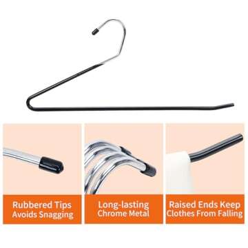 Fixwal 40 Pack Pants Hangers, Pant Hangers Open Ended Non Slip for Men Women, Mental Hangers for Pants, Trouser Hangers