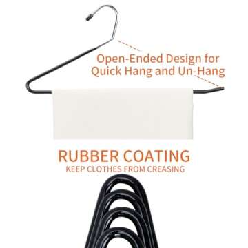 Fixwal 40 Pack Pants Hangers, Pant Hangers Open Ended Non Slip for Men Women, Mental Hangers for Pants, Trouser Hangers