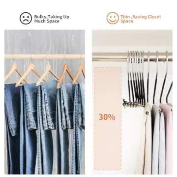 Fixwal 40 Pack Pants Hangers, Pant Hangers Open Ended Non Slip for Men Women, Mental Hangers for Pants, Trouser Hangers