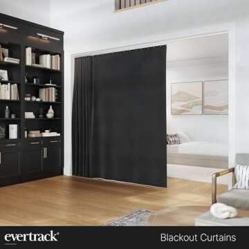 EverTrack Room Divider Curtains - Curtains for Ceiling Mounted Curtain Track to Create a Private Spa...