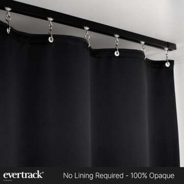 EverTrack Room Divider Curtains - Curtains for Ceiling Mounted Curtain Track to Create a Private Space or Divide a Room