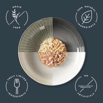 Reveal Natural Wet Cat Food, 12 Count, Grain Free, Limited Ingredient Canned Food for Cats, Fish Var...