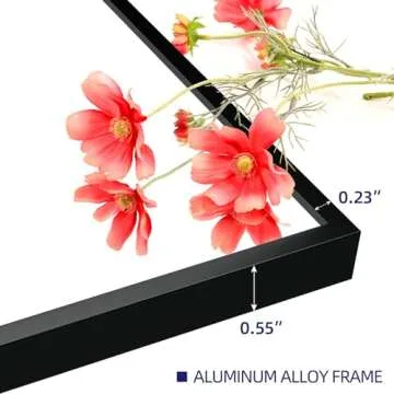 FOYEESION Full Length Mirror with Stand - Large Floor Mirror for Wall-Mounted or Freestanding Use - Aluminum Alloy Frame Dressing Mirror for Home, Adjustable Tilt Design (Black-Rec, 71" L x 32" W)