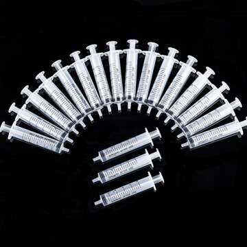 20 Pack Precision Plastic Syringes for Measuring Solutions