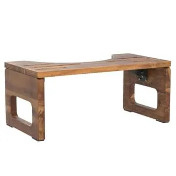 BLUEWEST Foldable Acacia Wood Toilet Stool for All Ages