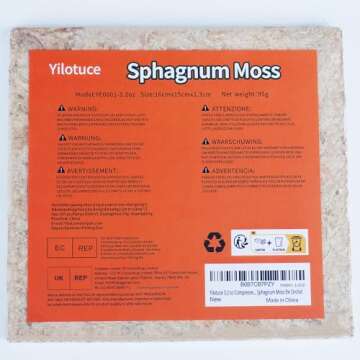 Yilotuce Premium Sphagnum Moss for Plants, 3.2 oz Brick