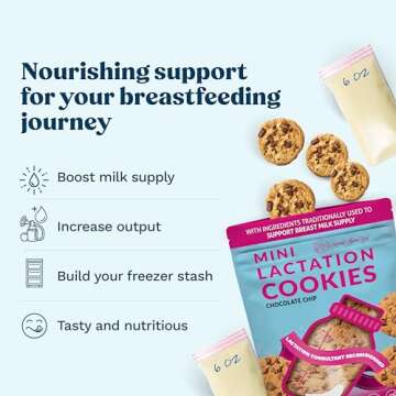 Lactation Cookies Breastfeeding Supplement - Chocolate Chip - Support Mothers Breast Milk Supply Inc...