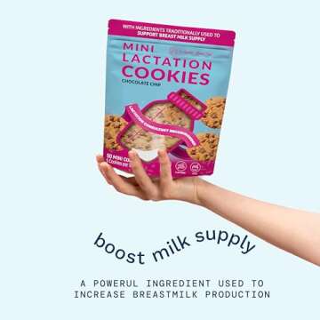 Lactation Cookies Breastfeeding Supplement - Chocolate Chip - Support Mothers Breast Milk Supply Increase - with Brewers Yeast Powder, Oat Flour, and Flax for Lactation - Fenugreek Free - 1.25 LBS