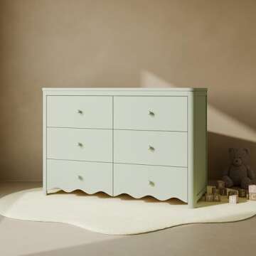 Storkcraft Casablanca 6 Drawer Dresser (Sage) – GREENGUARD Gold Certified, Nursery & Kids' Bedroom...