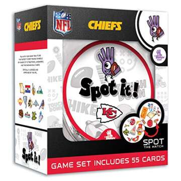 Masterpieces Game Day - NFL Kansas City Chiefs Spot It Game for Kids, Adults, and Family