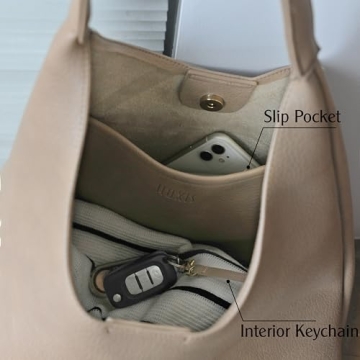 HOXIS Stylish Soft Vegan Leather Hobo Bag for Women