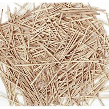 Creativity Street Flat Wood Toothpick Set - 64 Natural Toothpicks for Crafts