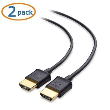 Cable Matters 2-Pack Ultra Thin HDMI Cable 6 ft, Support 4K@60Hz, Ultra Slim HDMI Cable 4K Rated wit...