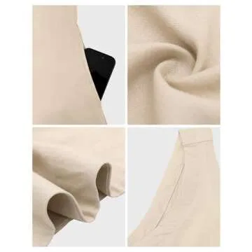 VIUTIL Womens Linen Mini Dress Low Back Casual Beach Vacation Dress 2025 Summer Short Dresses, Nude Khaki, X-Small