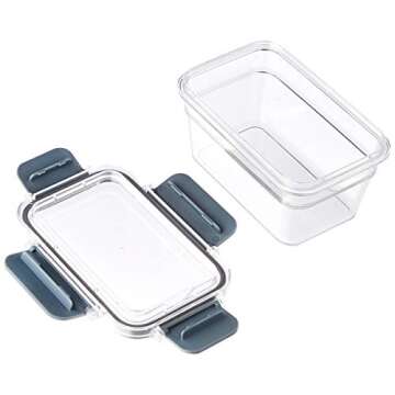 Amazon Basics Large Food Storage Containers - Tritan Plastic Locking, Air Tight, 10 Pieces, Clear