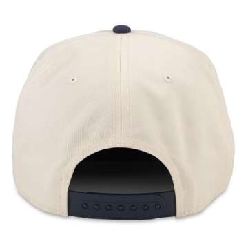 AMERICAN NEEDLE Miller Lite Beer Club Captain Adjustable Snapback Baseball Hat, Ivory/Navy (24002A-M...