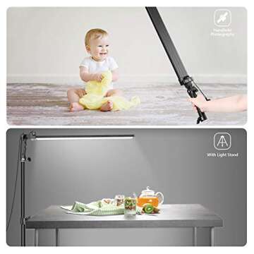 Neewer LED Light Stick, Photography LED Lighting Kit, 36W Handheld LED Video Light Stick 5500K with Adjustable Brightness, 2-Meter Light Stand for Photo Studio Portrait Product Shooting