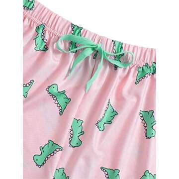 Remidoo Cute Dinosaur Pajama Set for Women