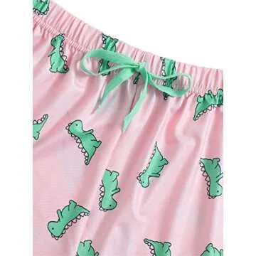 Remidoo Cute Dinosaur Pajama Set for Women