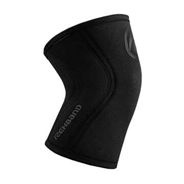 Rehband RX Knee Support for Strength Training & Fitness - 7mm Neoprene Knee Sleeve, Flexible & Non-S...