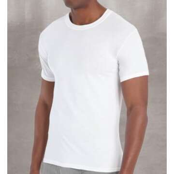 Hanes Ultimate Men's Control Crew Neck Undershirts - Fresh, Comfortable & Tag-Free - 6 Pack