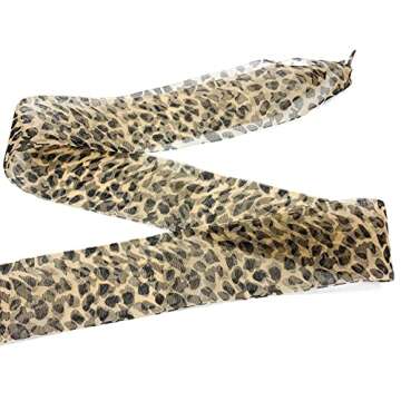 "N/A" Fashion Leopard Shoe Laces, Soft Satin Ribbon Shoelaces for Casual Shoes Shoestring for Women Girls 4CM Wide 1 Pair (Yellow leopard)