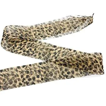 "N/A" Fashion Leopard Shoe Laces, Soft Satin Ribbon Shoelaces for Casual Shoes Shoestring for Women Girls 4CM Wide 1 Pair (Yellow leopard)